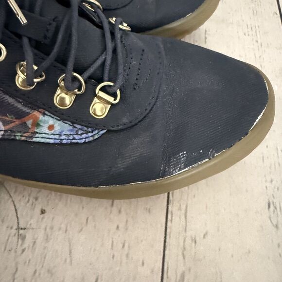 Keds + Rifle Paper Co Women’s Size US 7.5 Navy Floral High Top Sneakers WF61419 - Picture 2 of 9